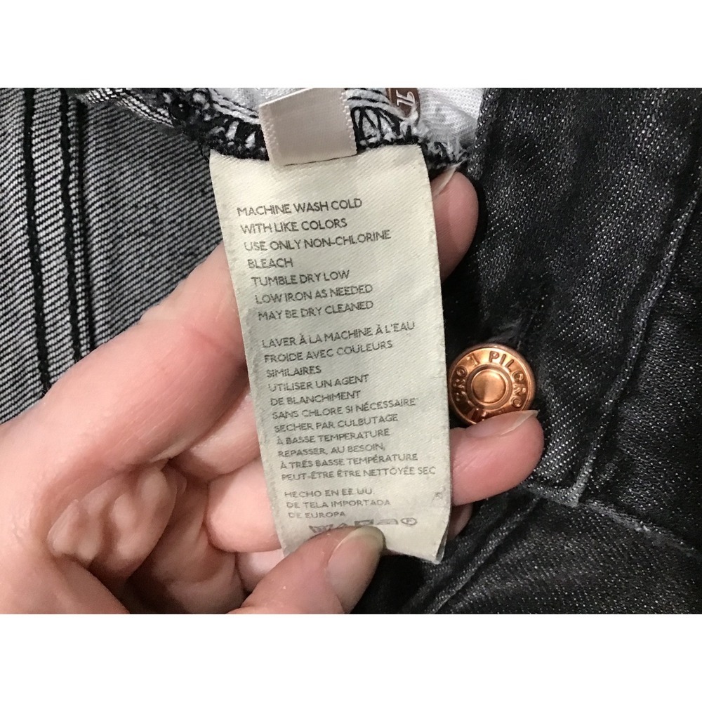 Pilcro Anthropologie Borrowed Boyfriend Jeans Black Distressed Ripped Size 26 - Picture 8 of 10